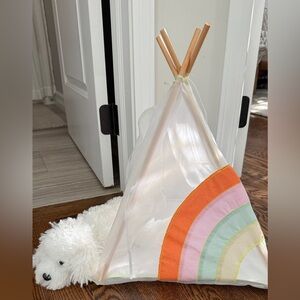 Meri Meri Rainbow 🌈 Kids Teepee Tent New In Box Opened to Take Photos. Super Fun
